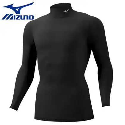 Mizuno Рашгард Mizuno с горлом, длинный рукав — чёрный